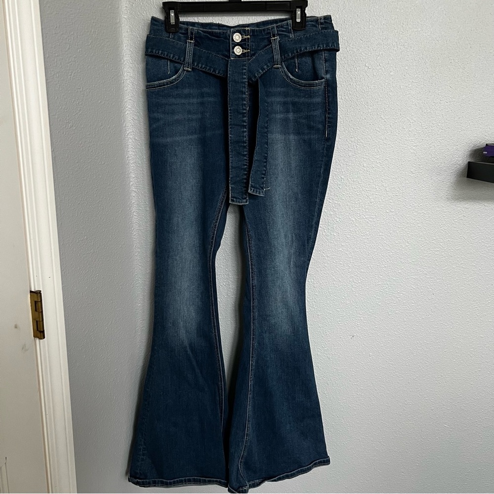 Rock & Roll Dark Wash High Rise Flare Jeans